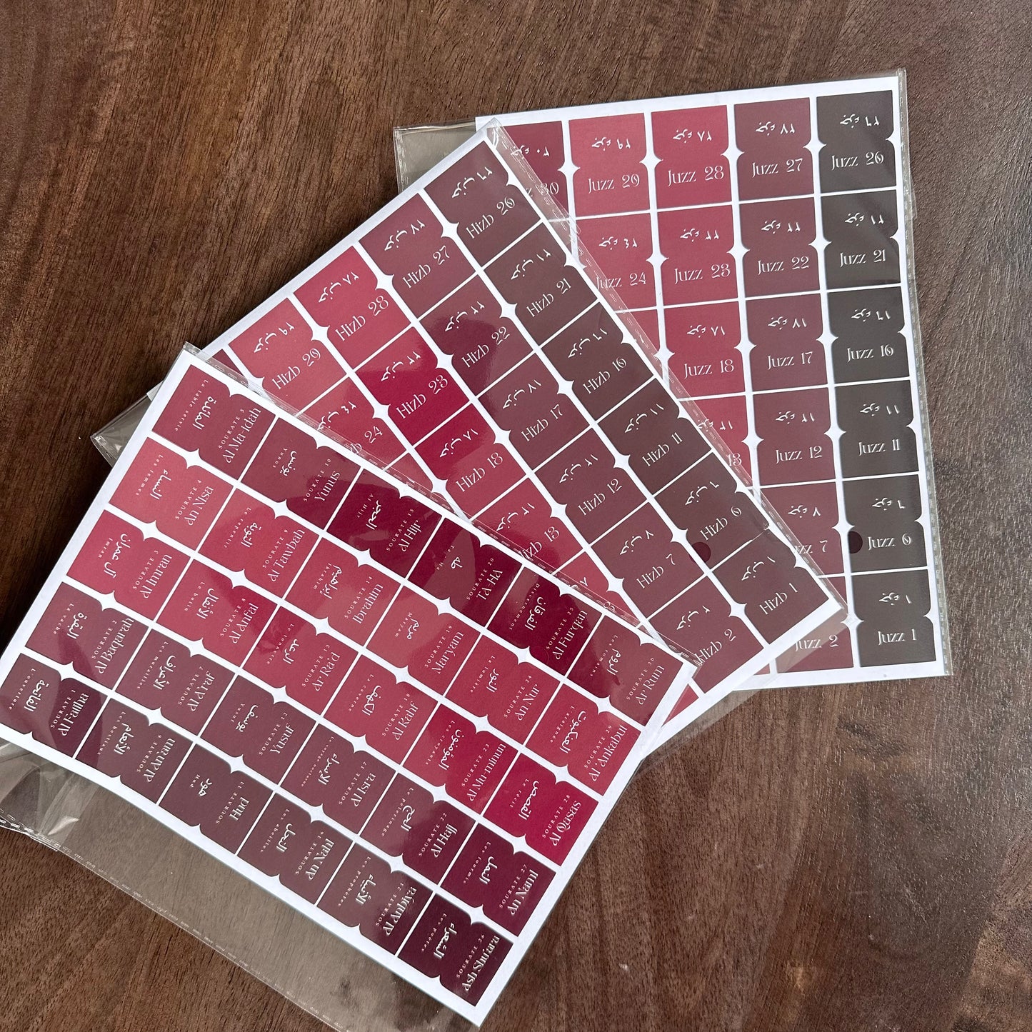 Onglets bordeaux